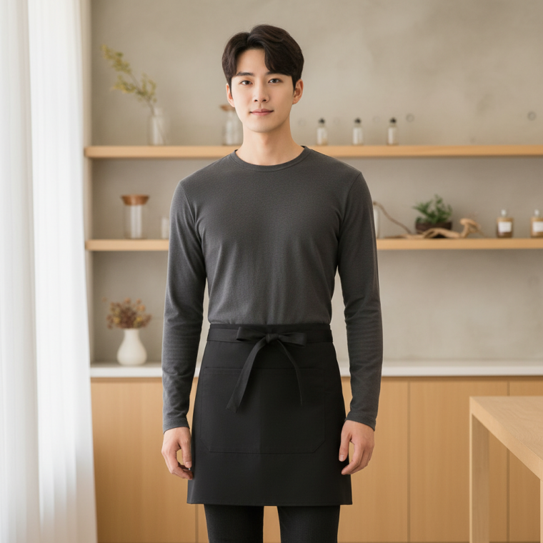허리 랩 앞치마 카페 주방 미용실 작업용 반치마 유니폼 서빙용 허리치마