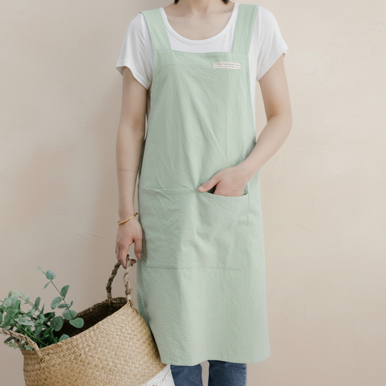 어린이집 유치원 원피스 앞치마 여아 미술 놀이용 솔리드 컬러 조끼형 에이프런