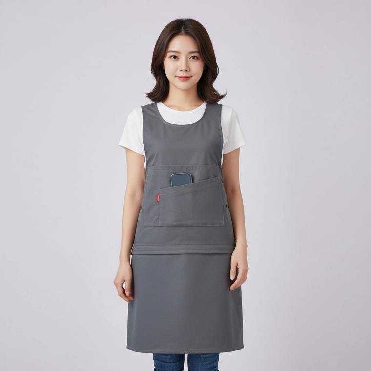 주방 네일샵 미용실 방수 앞치마 주머니 작업용 방오