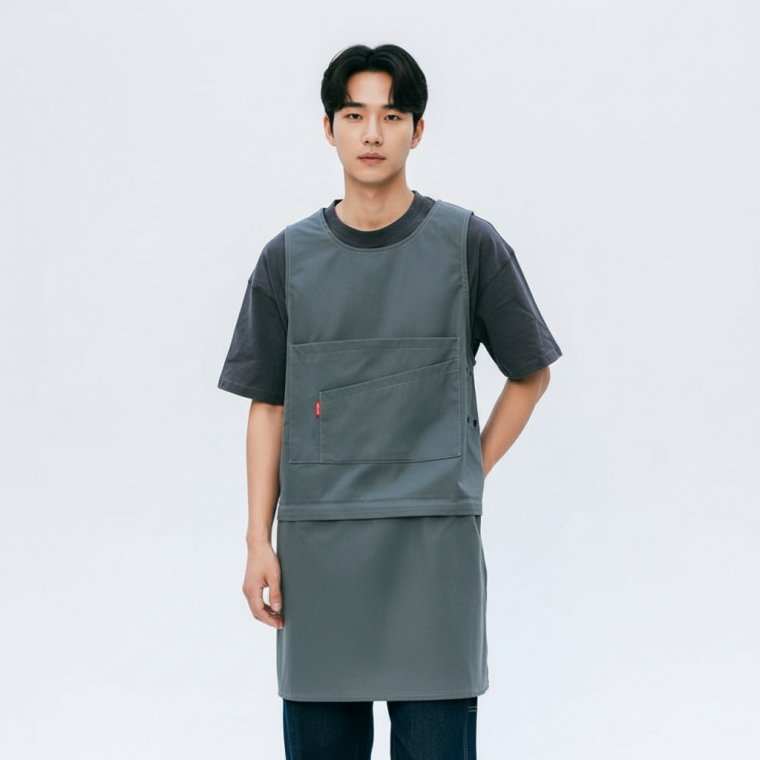 방수 앞치마 주방 카페 미용실 네일샵 작업용 오염방지 포켓