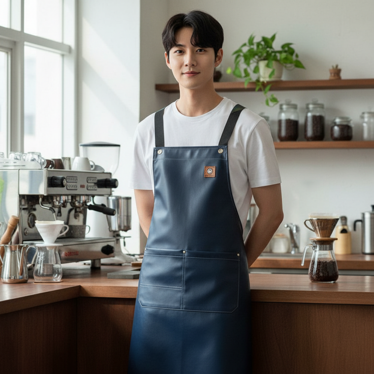 방수 PU 주방 앞치마 오염 방지 카페 미술 작업용 업소용 식당 작업 주방용품