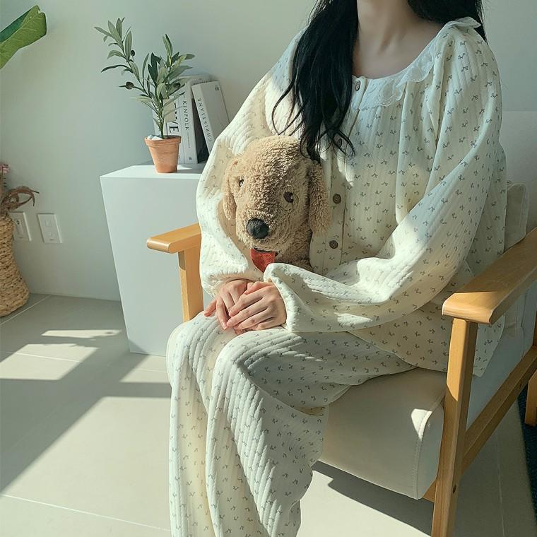 실내복여성 편한잠옷 여성파자마 잠옷세트 여성라운지웨어 프릴체리잠옷