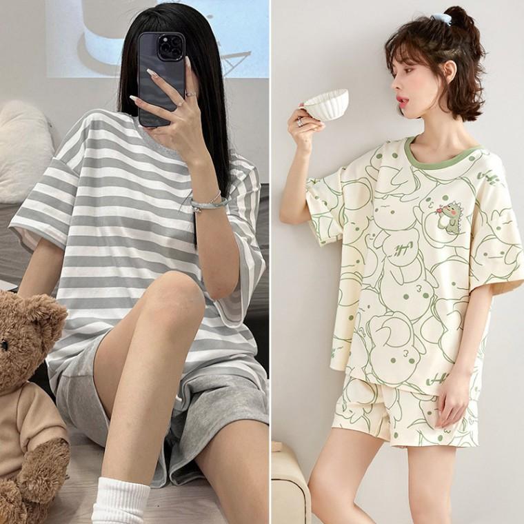 반바지 잠옷세트 여성 겨울잠옷 반팔 캐릭터잠옷 여성파자마 홈웨어세트
