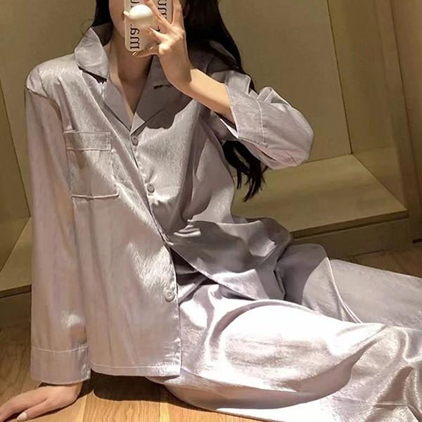 루즈핏 여성라운지웨어 잠옷 일상 실내복여성 실크 여성홈웨어 편한잠옷