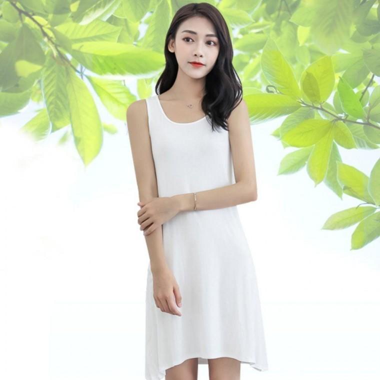 프릴 꾸안꾸 잠옷 드레스 봄원피스 스커트 모달 나시 잠옷 봄원피스 여성원피스 홈웨어 롱원피스