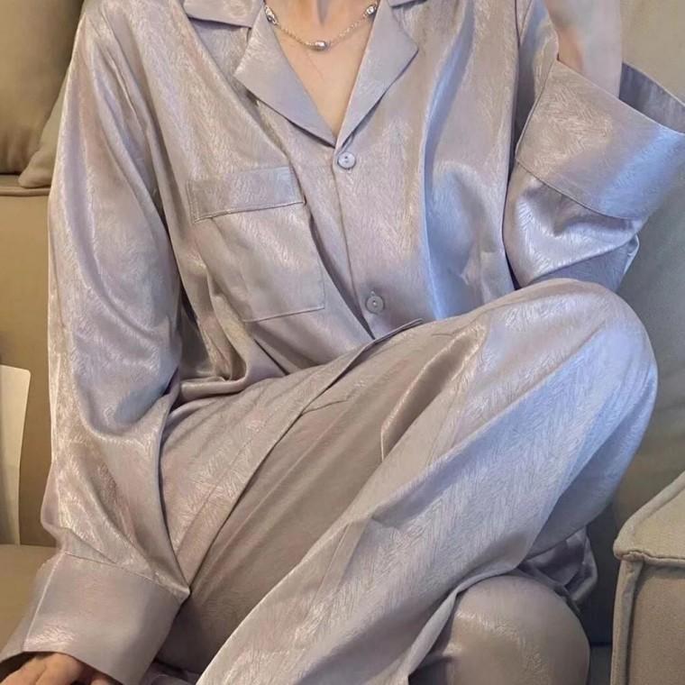 긴바지 파자마 카라 여자 긴팔 잠옷 차르르 실크느낌
