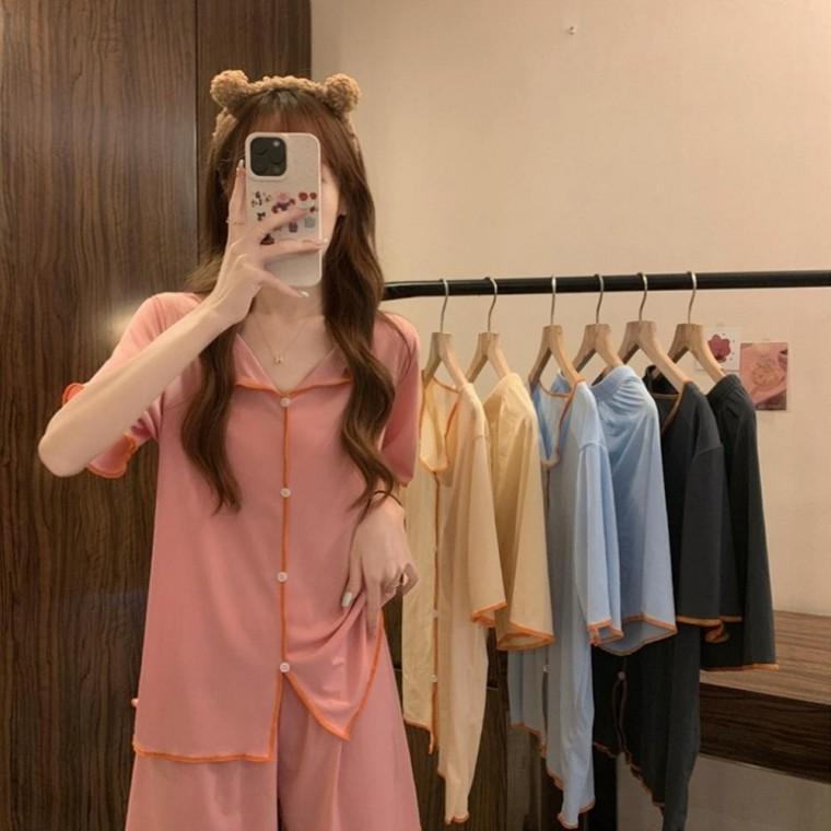 UWNA7865 반팔 여성 파자마 찰랑 아이스 소재 시원한 여름 잠옷 0323