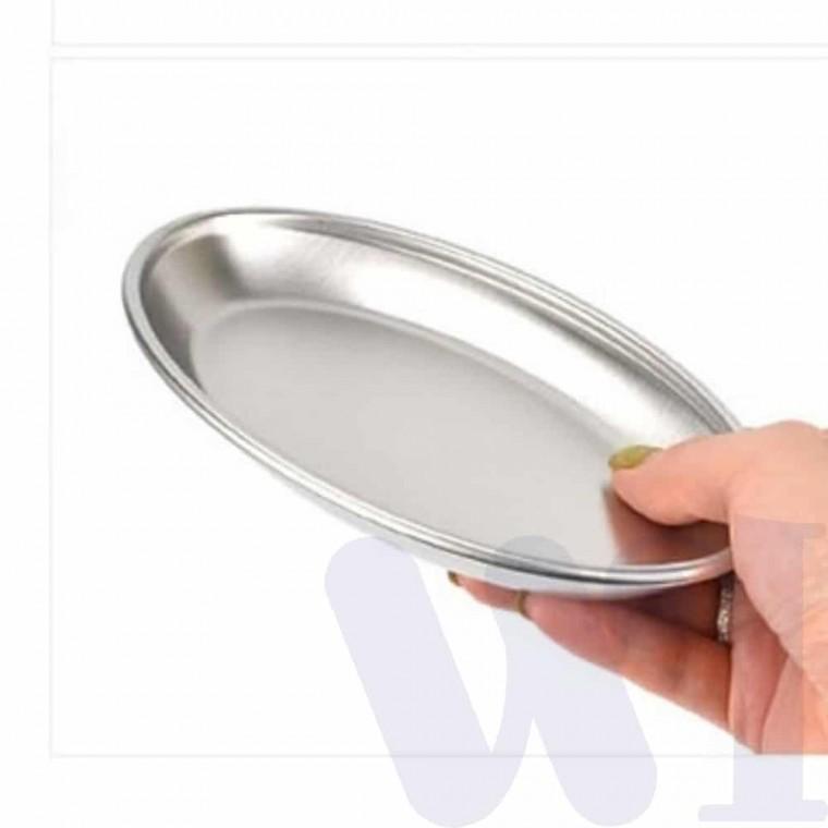 스텐 타원 접시 14cm 스테인리스접시 업소용그릇 반찬기 스텐반찬접시 스테인레스접시