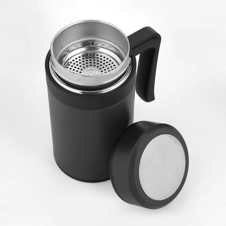보온보냉 손잡이 텀블러(450ml) (블랙) 스텐텀블러