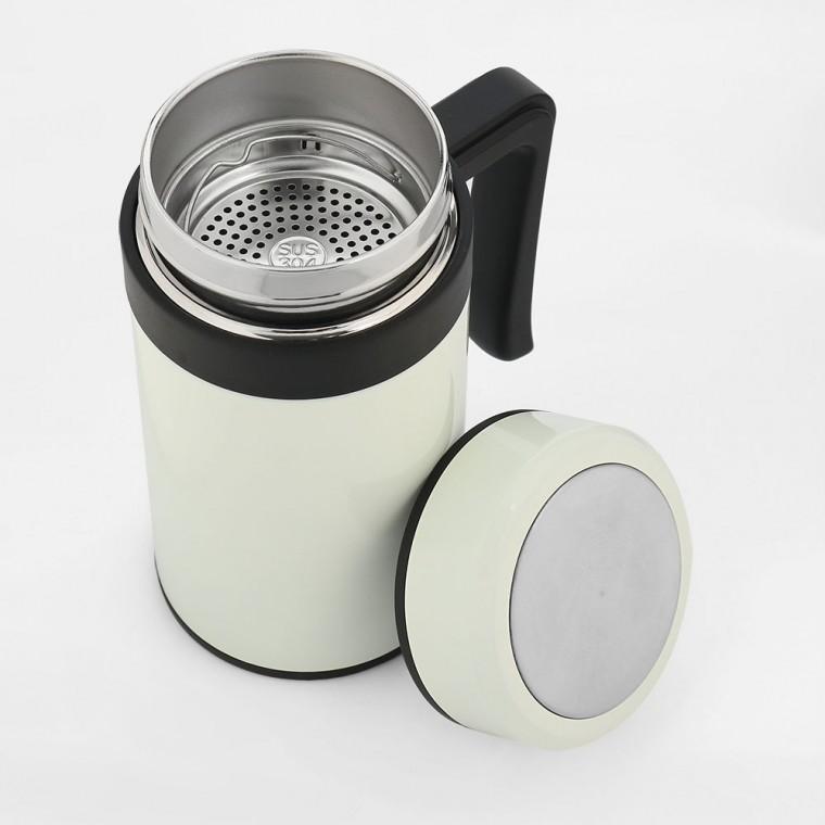 보온보냉 손잡이 텀블러(450ml) (화이트) 스텐텀블러
