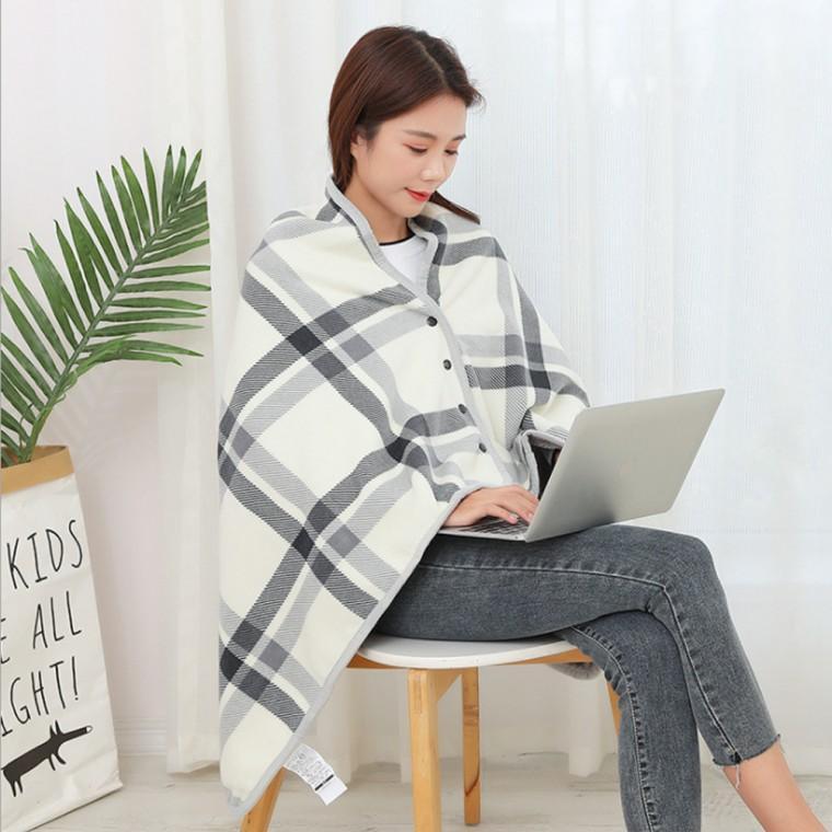 블랭킷 똑딱이단추 망토 (80x130cm) 그레이