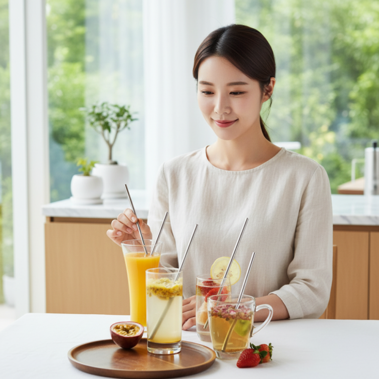 대용량 텀블러용 26cm 304 스텐 빨대 반영구 스트로우 1P