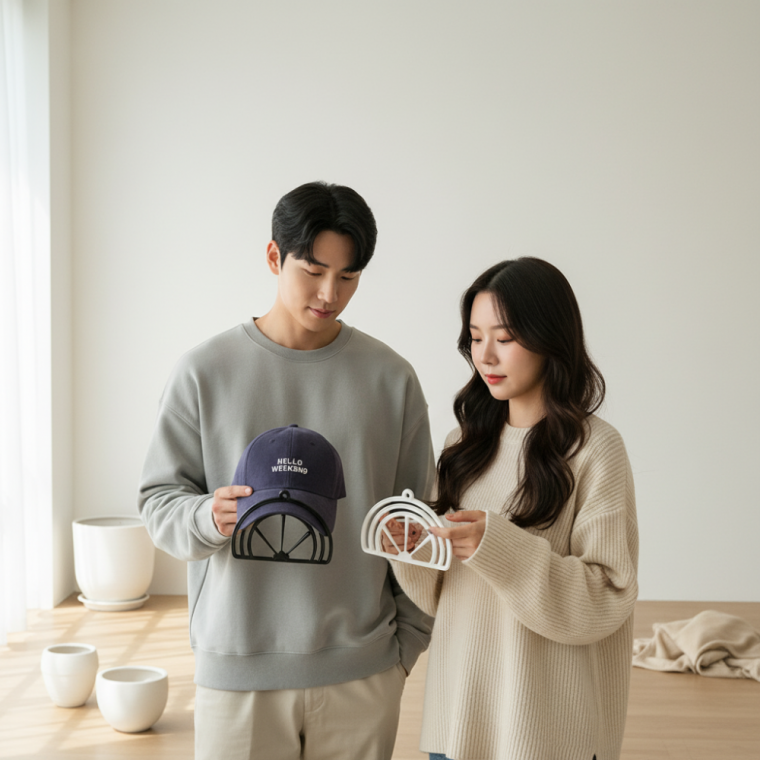 모자각잡기 캡모자 챙커버 쉐이프 보정틀 모자챙 곡선 유지기 1p