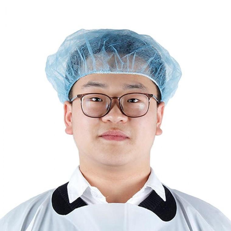 일회용 부직포 원형 모자 100매 위생모자 통풍 방진 위생캡 식당 조리 작업장 실험실