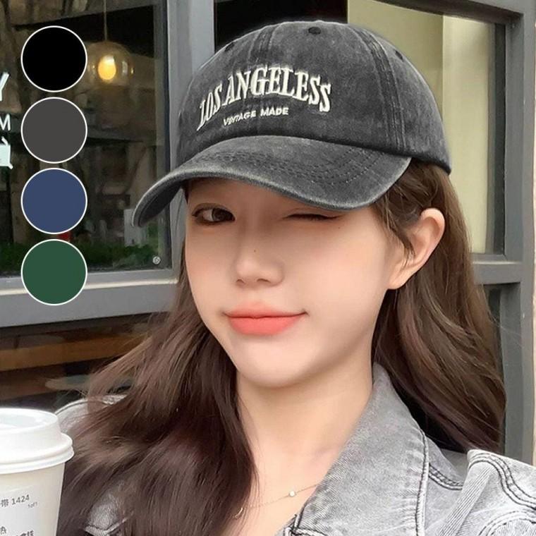 여성 야구 모자 얼굴작아 보이는 패션 코튼 워싱 볼캡 4컬러 캡모자 여성캡 빈티지볼캡