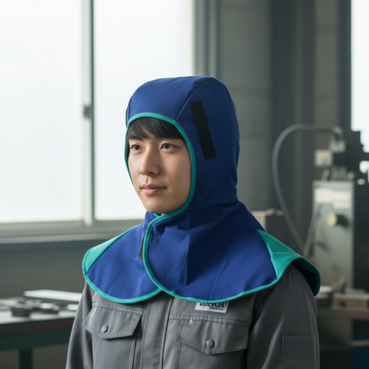 난연성 용접두건 화재방지 보호모 작업용 스파크 차단 모자