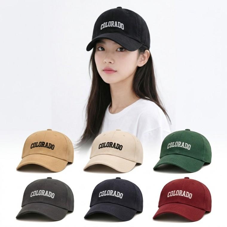 신제품 남여공용 COLORADO 레터링 무지 워싱 캡 모자 6가지색상