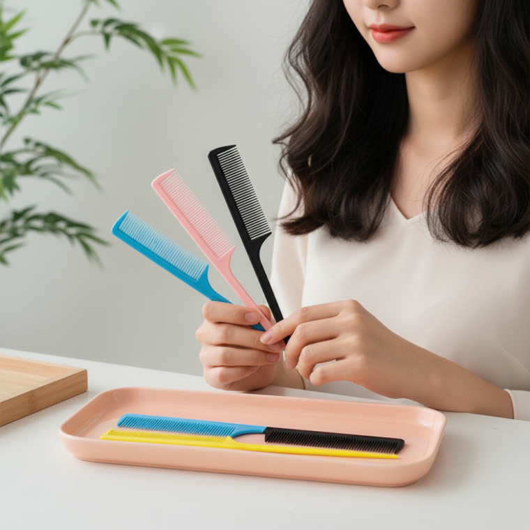 캔디컬러 헤어 꼬리빗 염색용 미니 브러쉬 세트 미용빗 1P