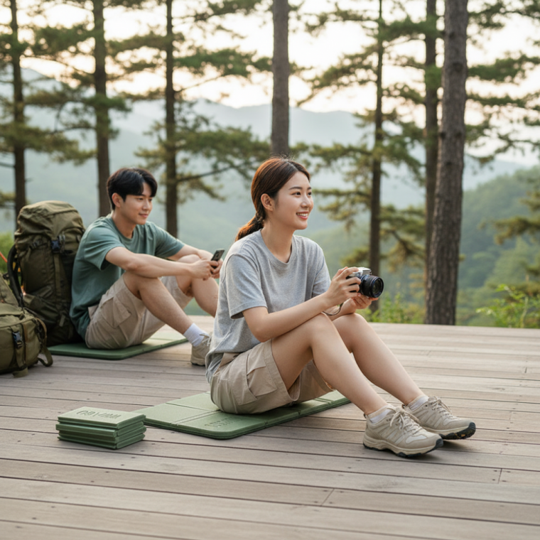가벼운 접이식 미니 방석 2P 등산 낚시 캠핑용 야외 쿠션 매트