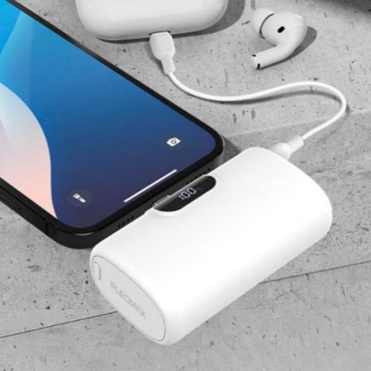 고속충전 도킹형 미니 보조배터리 화이트 10000mAh