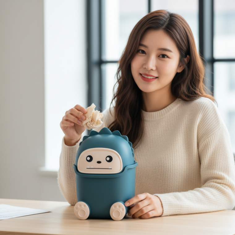 귀여운 공룡 탁상 쓰레기통 사무실 미니 휴지통