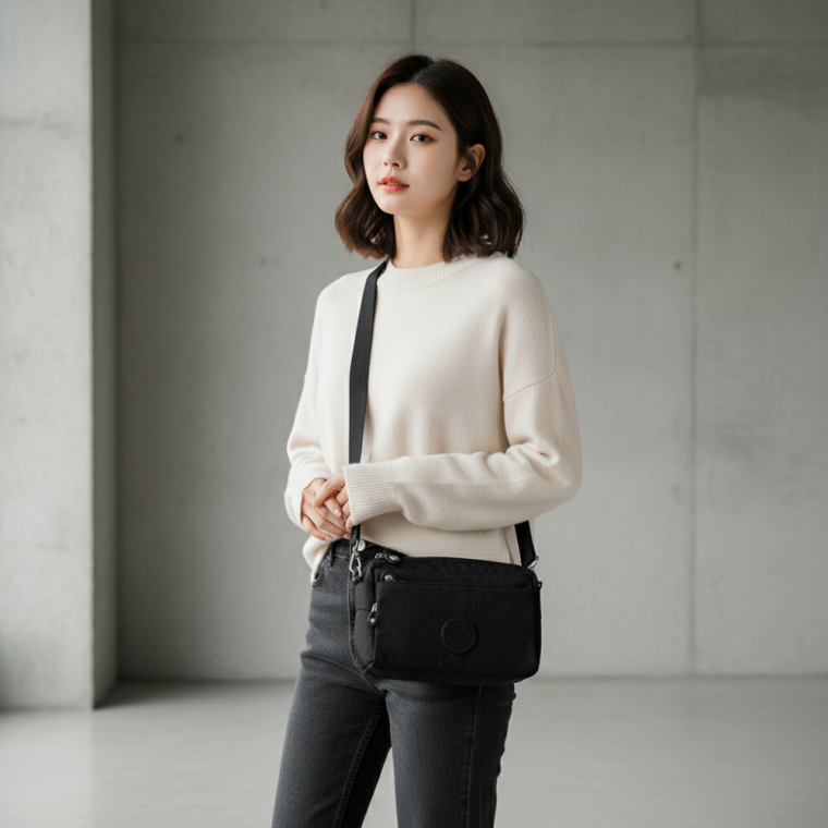 남녀공용 사각 크로스백 미니 숄더백 수납 가방 여행용 토트백