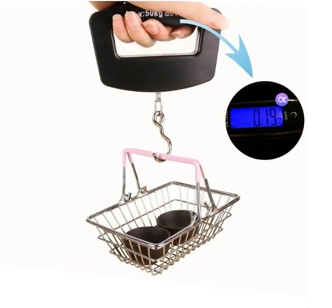 50kg 미니 휴대용 전자 저울 가정용 낚시 수하물 소포 무게