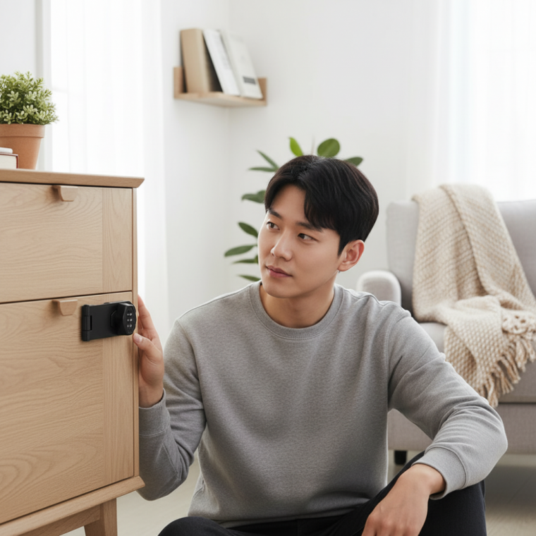 미니 데스크 서랍 잠금장치 비밀번호 도어락 가구 사물함 보안 경첩 2개입