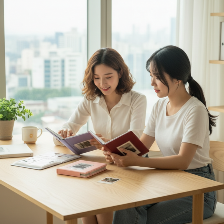 인스탁스 호환 휴대용 미니 포토카드 바인더 티켓 수납 앨범 64장