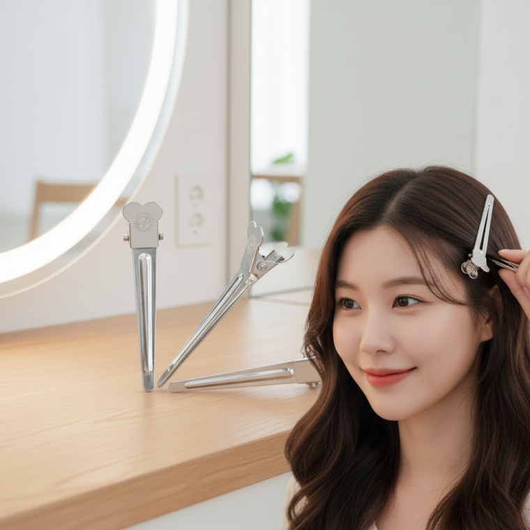 뿌리 볼륨 살리는 앞머리 헤어 핑컬핀 5cm 미니 집게핀 10P 실버 골드