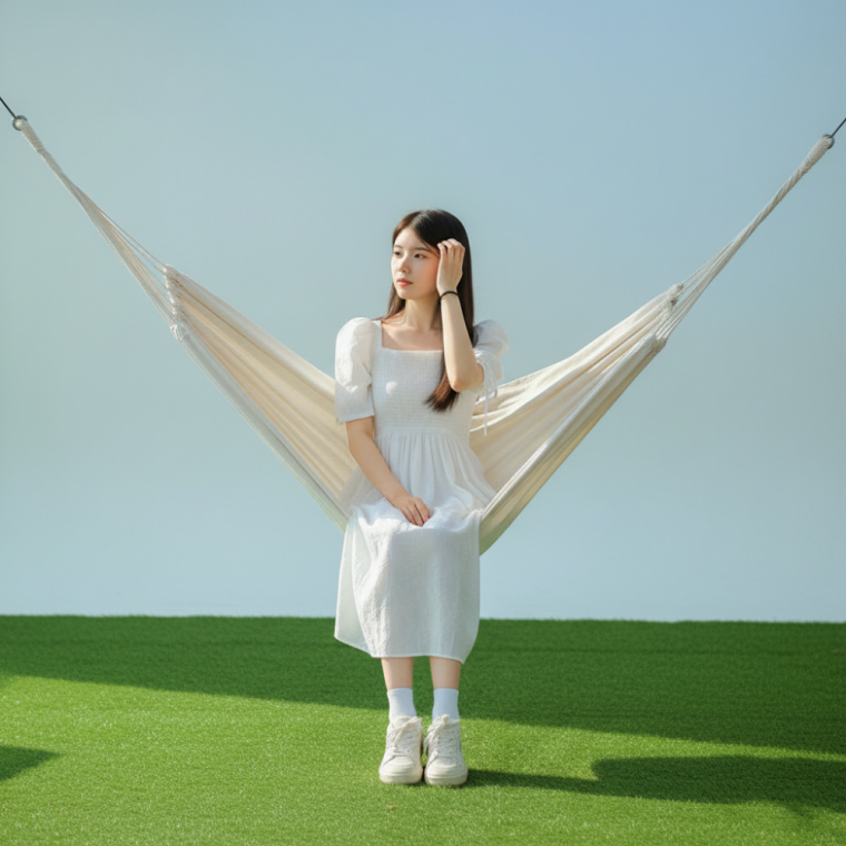 캠핑 캔버스 그네형 해먹 180x85cm 휴대용 야외 취침 침대