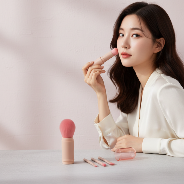 휴대용 메이크업 브러시 세트 캡슐형 여행용 화장붓 12종 구성