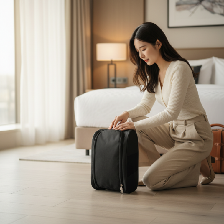 여행용 운동화 골프화 보관 파우치 휴대용 신발 수납 주머니 메쉬 가방