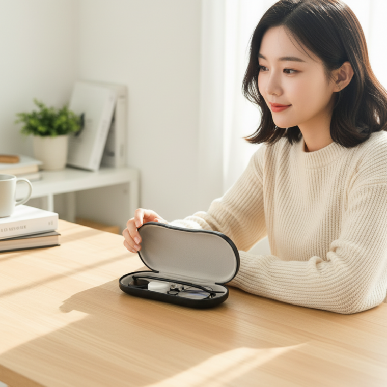 안경 렌즈 듀얼 보관함 12구 이중 수납 케이스 휴대용 정리함