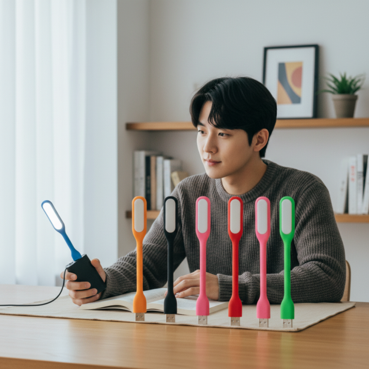 눈편한 LED USB 조명 보조배터리 휴대용 독서등 캠핑 랜턴 무드등