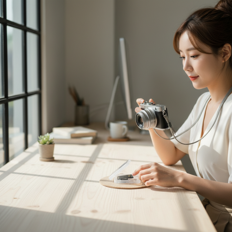 마이크로 SD카드 메모리 수납함 휴대용 보관 케이스 투명 보호 트레이