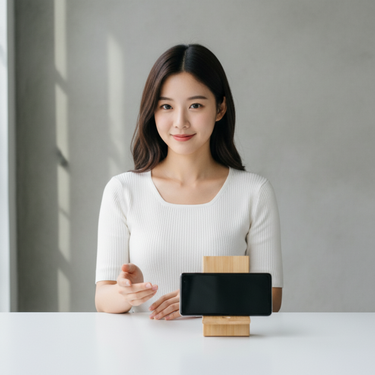 대나무 스마트폰 거치대 원목 핸드폰 받침대 탁상용 스탠드