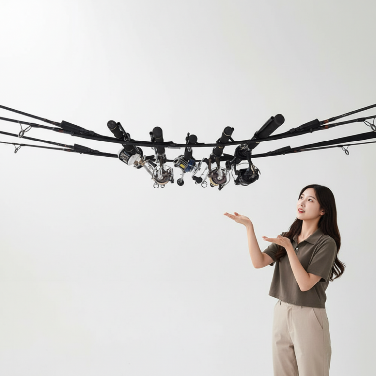 차량용 낚싯대 천장 거치대 5구 로드홀더 1P 75-130cm 자동차 낚시 장비 보관함