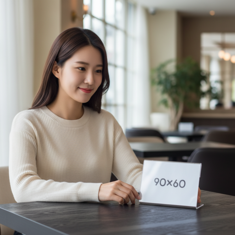 투명 아크릴 진열대 매장 가격표 메뉴판 거치대 9x6 식탁 안내판