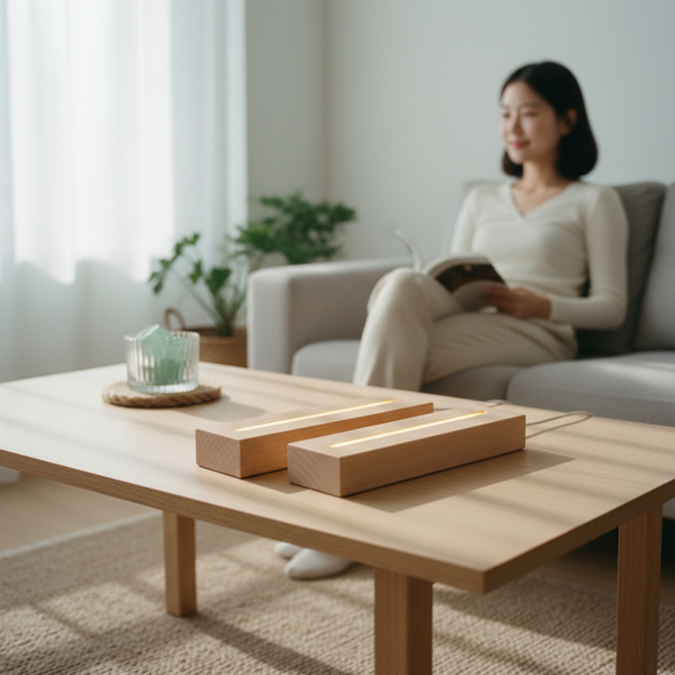 LED 아크릴 무드등 받침대 15cm 원목 조명 거치대 인테리어 소품