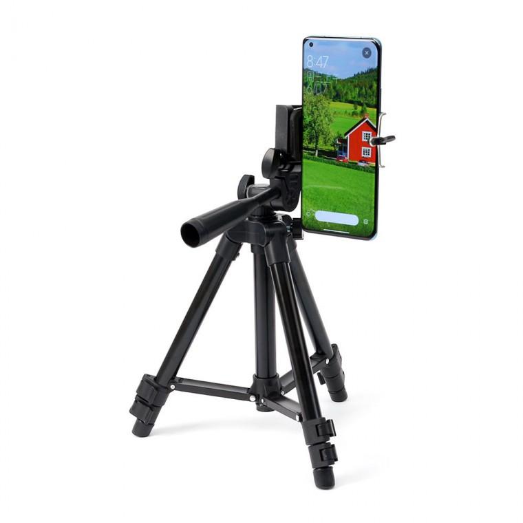 카메라 스마트폰 3단 삼각대 DSLR 폰거치대 블랙