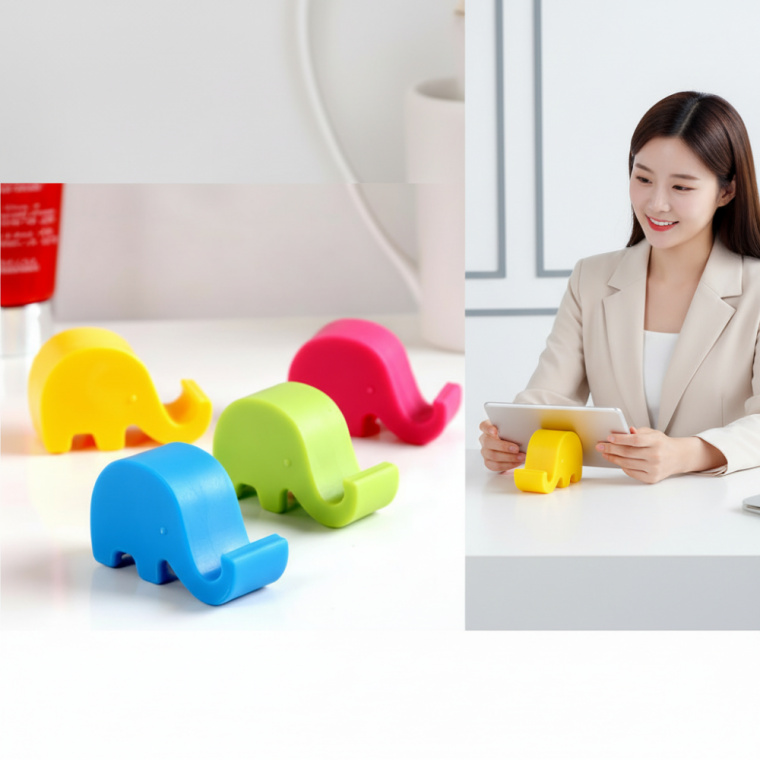 코끼리 디자인 스마트폰 태블릿 겸용 거치대 탁상용 핸드폰 받침대