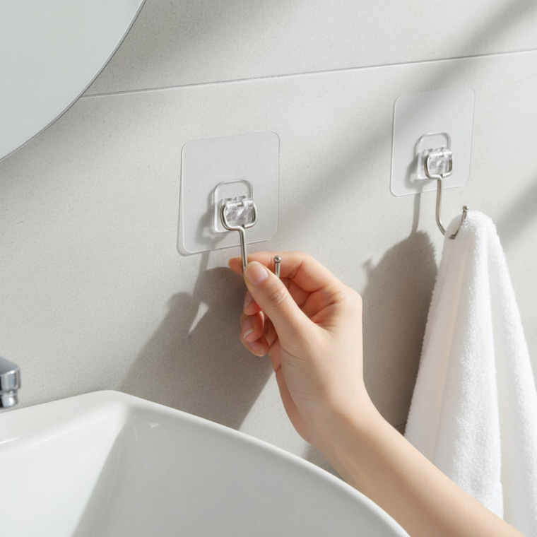 강력접착 다용도 후크 벽걸이 거치대 욕실 주방 수납 정리걸이
