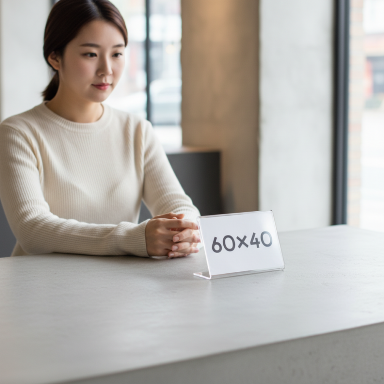 투명 아크릴 메뉴판 가격표 거치대 속지꽂이 6x4 스탠드 1개