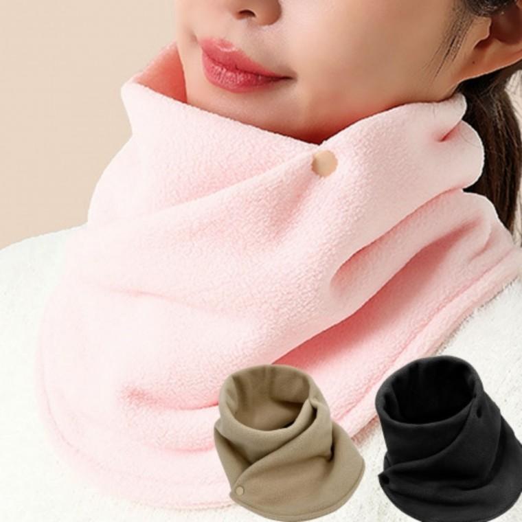 단추 숄 넥워머 단추 플리스 머플러 목도리 스카프