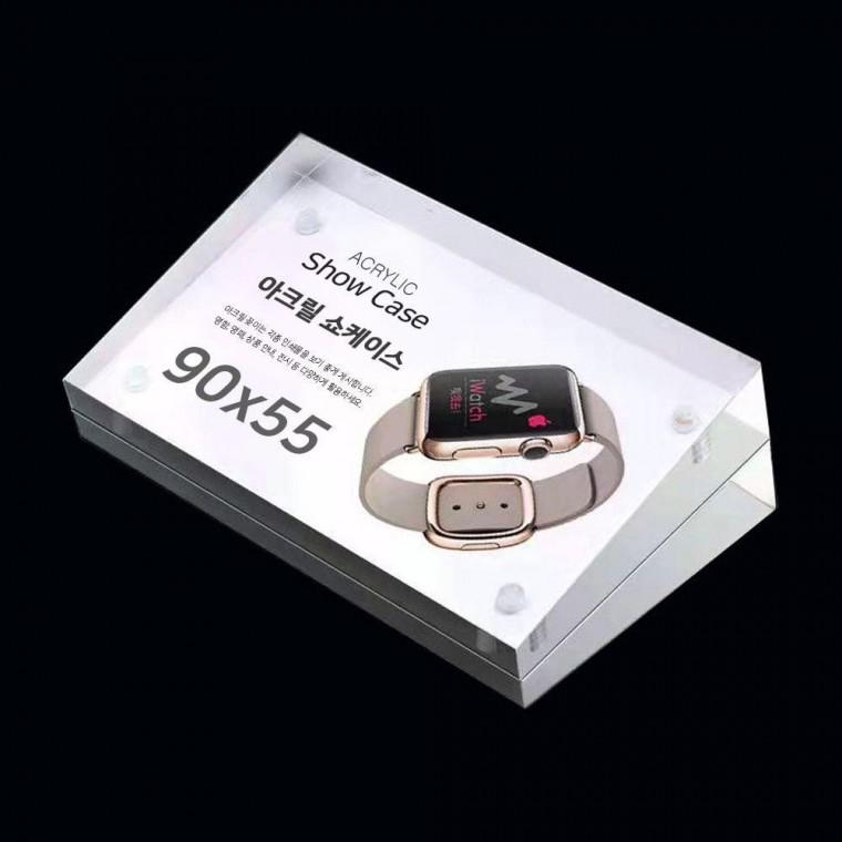 마그네틱 아크릴 프레임 홀더 90x 55mm 양쪽 경사 투명 꽂이 안내판 아크릴쇼