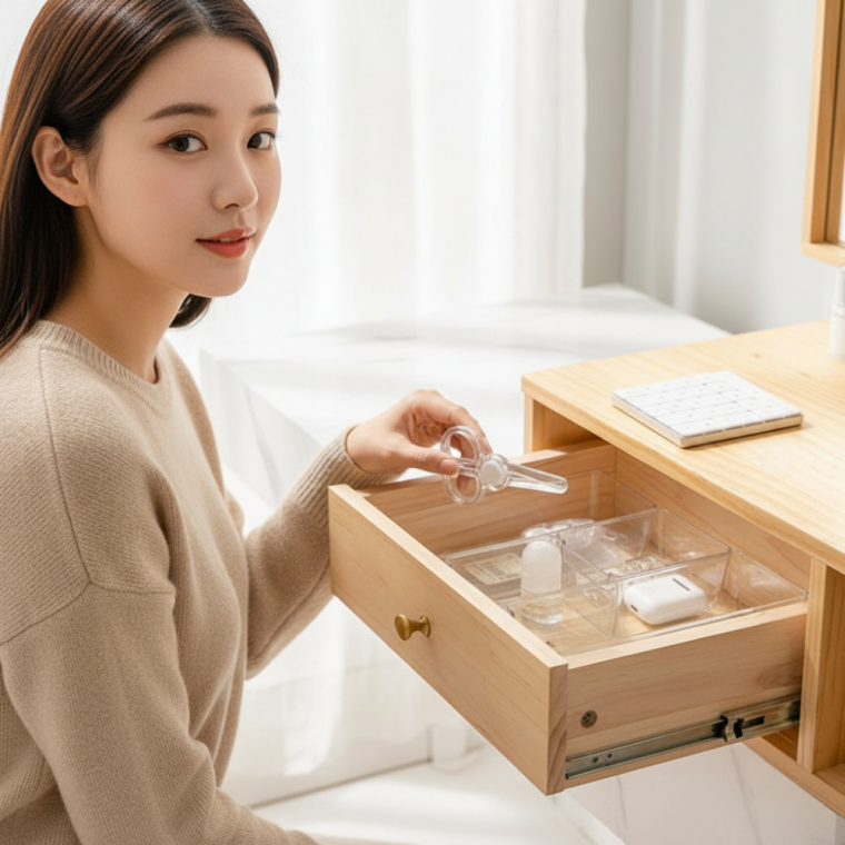 투명 아크릴 서랍 정리함 화장품 수납 트레이 S사이즈 모듈형 분리 케이스
