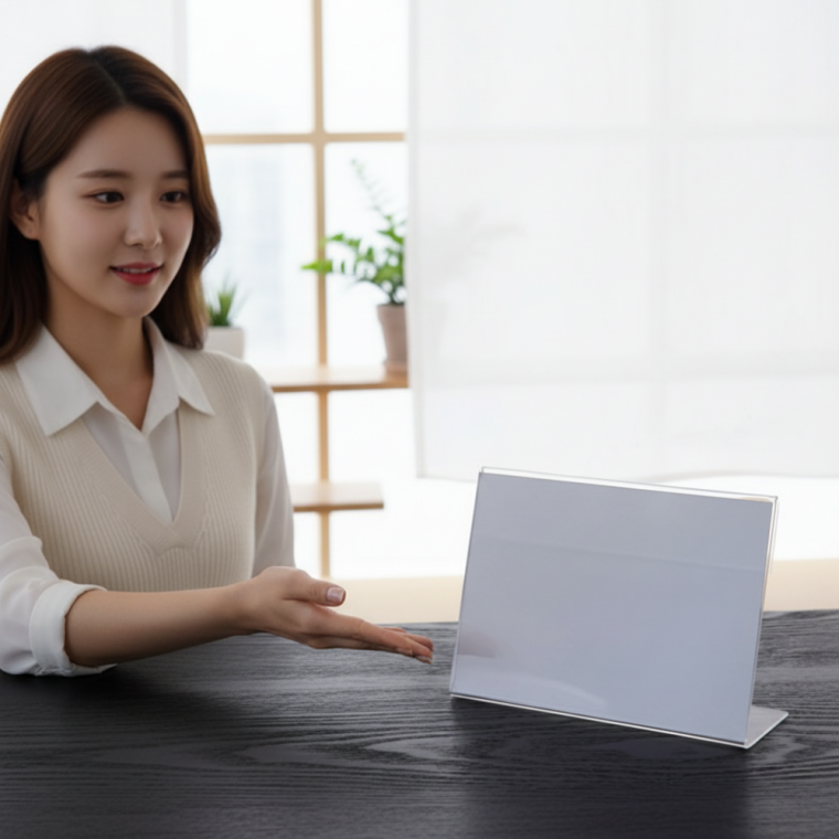 투명 아크릴 속지꽂이 진열대 메뉴판 가격표 스탠드 15x10