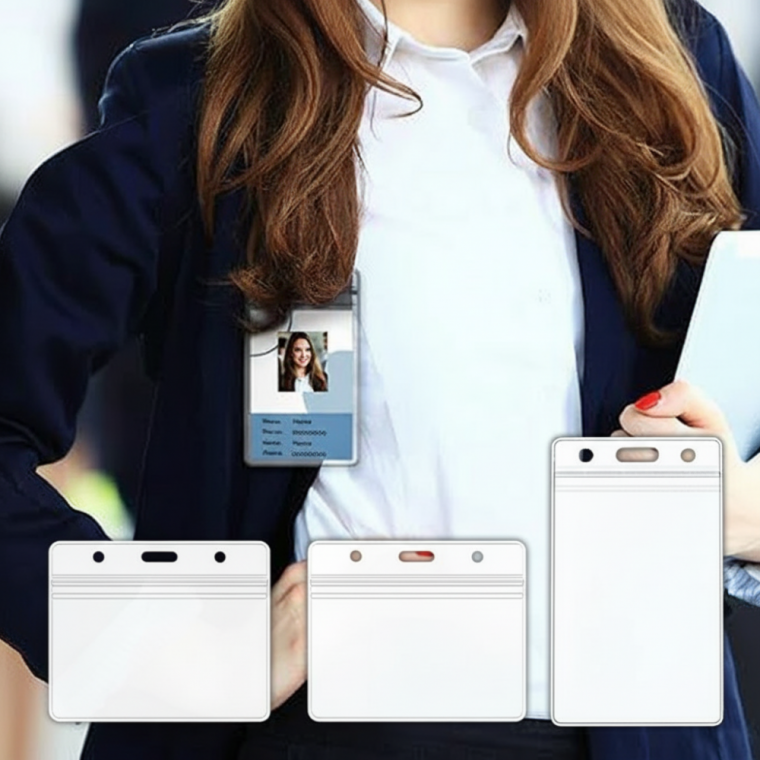 PVC 투명 신분증 목걸이 카드지갑 사원증 홀더 출입증 케이스 1개