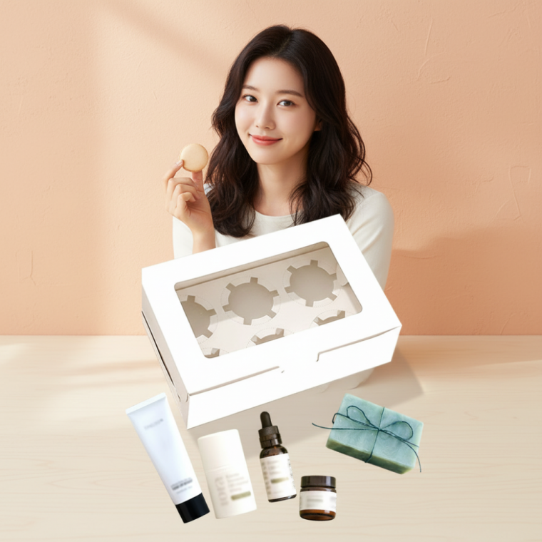 디저트 쿠키 마카롱 투명창 포장용기 6구 선물상자 답례품 패키지 박스